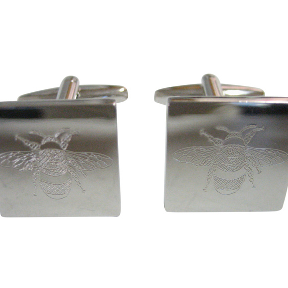 Kiola Designs Silver Toned Etched Oval Diamond Image Cufflinks